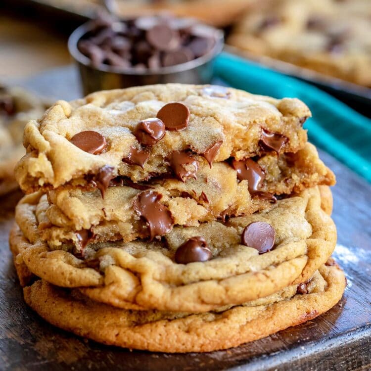 cookies américains sur fond de bois